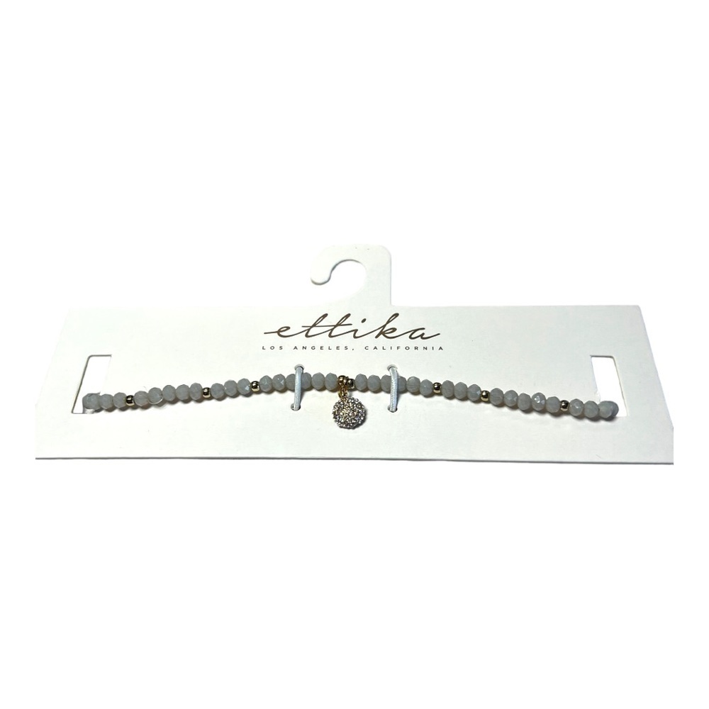 ettika White Bead with Gold Accents Choker - NEW